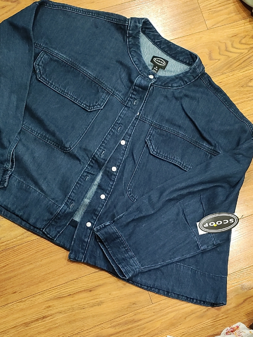 Scoop Women's Dark Blue Denim Jean Jacket